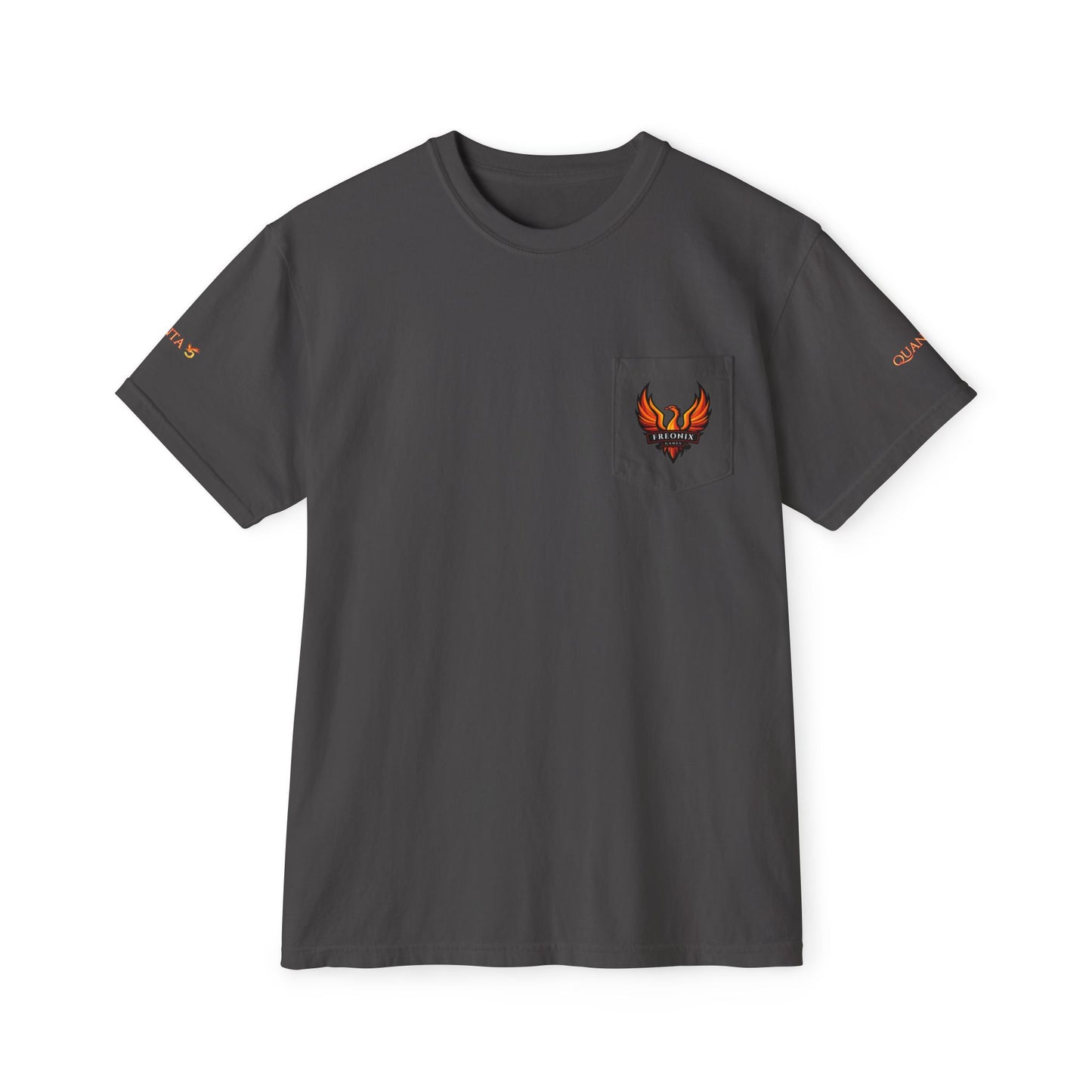 Pocket T-Shirt - Freonix Games Quanta 5 Phoenix Design